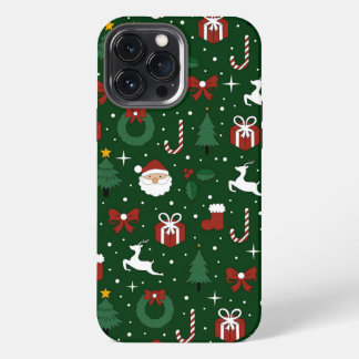 Christmas Green Pattern iPhone 13 Pro Max Case