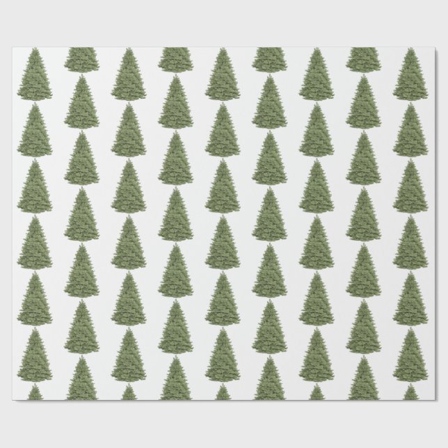 Christmas Green Pine Tree Wrapping Paper (Flat)