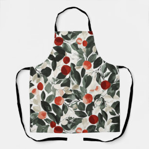 Christmas Green Red Berries Apron