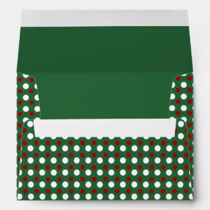 Christmas Green Red Polka Dots Pattern Envelope