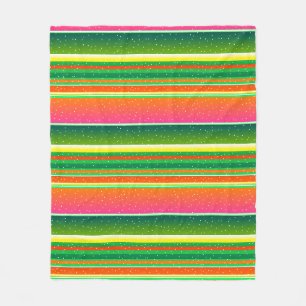 Christmas green red unique original striped fleece blanket