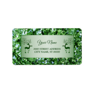 Christmas Green Reindeer Holidays Trendy Label