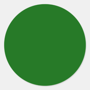Christmas Green Solid Colour Classic Round Sticker