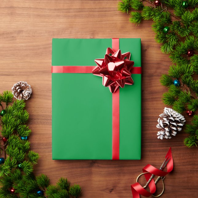 Christmas Green solid colour Wrapping Paper (Holiday Gift)