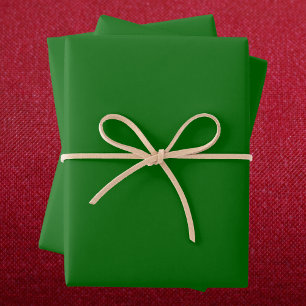 Christmas Green Solid Colour Wrapping Paper Sheet
