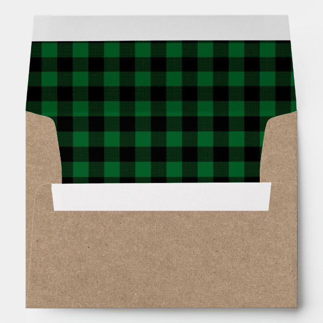 Christmas Green Tartan Kraft Envelope (Back (Bottom))