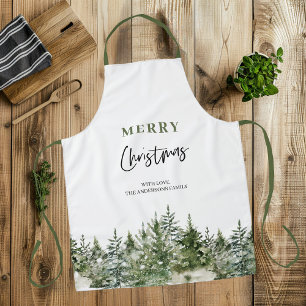 Christmas Green Tree   Merry Christmas Apron