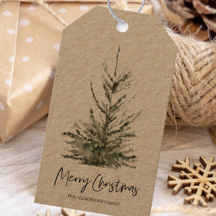 Christmas Green Tree Merry Christmas Gift Tags