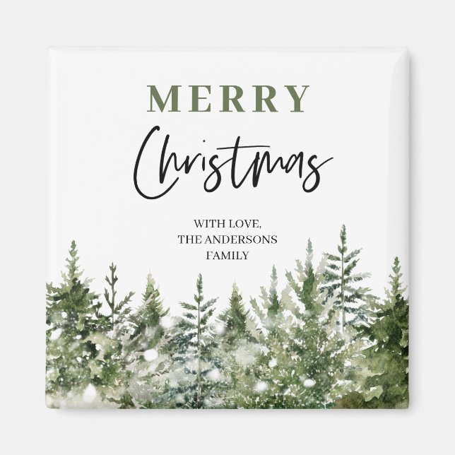 Christmas Green Tree | Merry Christmas Magnet (Front)
