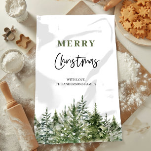 Christmas Green Tree   Merry Christmas Tea Towel