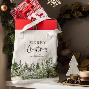 Christmas Green Tree Merry Christmas Tote Bag