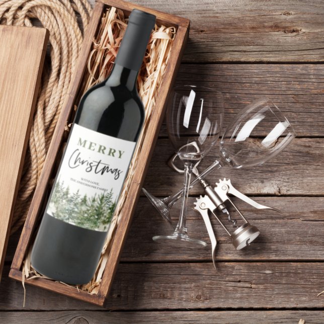 Christmas Green Tree | Merry Christmas Wine Label (Creator Uploaded)