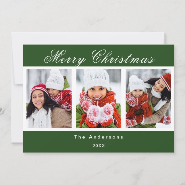 Christmas green white photo modern (Front)