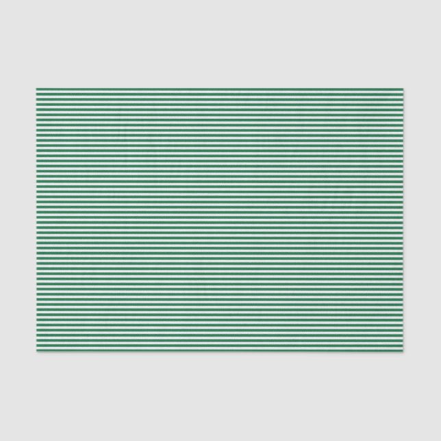 Christmas Green White Simple Stripes Tissue Paper (Front)
