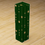 CHRISTMAS GREEN WITH GOLD STRINGS OF STARS WINE BOX<br><div class="desc">CHRISTMAS GREEN WITH GOLD STRINGS OF STARS</div>
