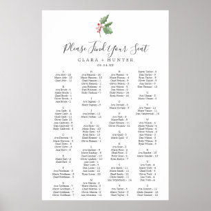 Christmas Greenery Alphabetical Seating Chart