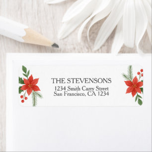 Christmas Greenery and Berry Return Address Label