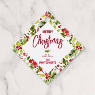 Christmas Greenery Berries Holiday Favour Tags