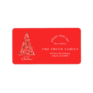 Christmas Greenery & Berry New Address Label