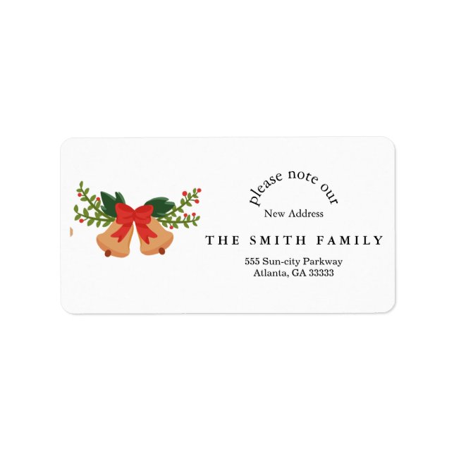 Christmas Greenery & Berry New Address  Label (Front)