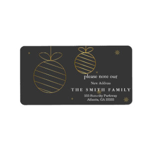 Christmas Greenery & Berry New Address  Label