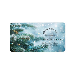 Christmas Greenery & Berry New Address  Label