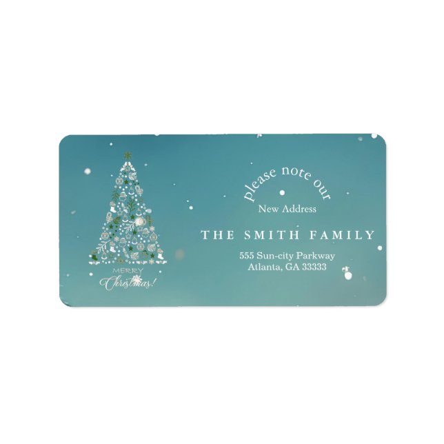 Christmas Greenery & Berry New Address  Label (Front)