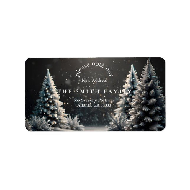 Christmas Greenery & Berry New Address  Label (Front)