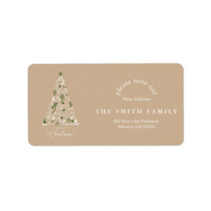 Christmas Greenery & Berry New Address Label