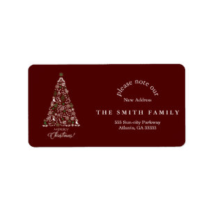 Christmas Greenery & Berry New Address  Label