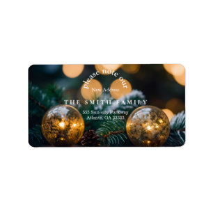 Christmas Greenery & Berry New Address  Label