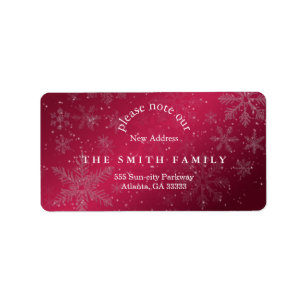 Christmas Greenery & Berry New Address  Label