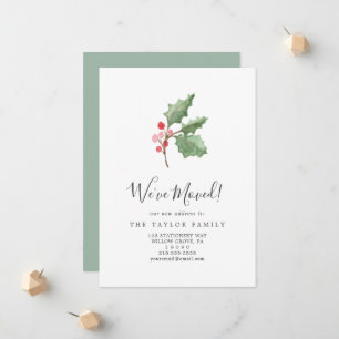 Christmas Greenery & Berry We've Moved Moving Announcement