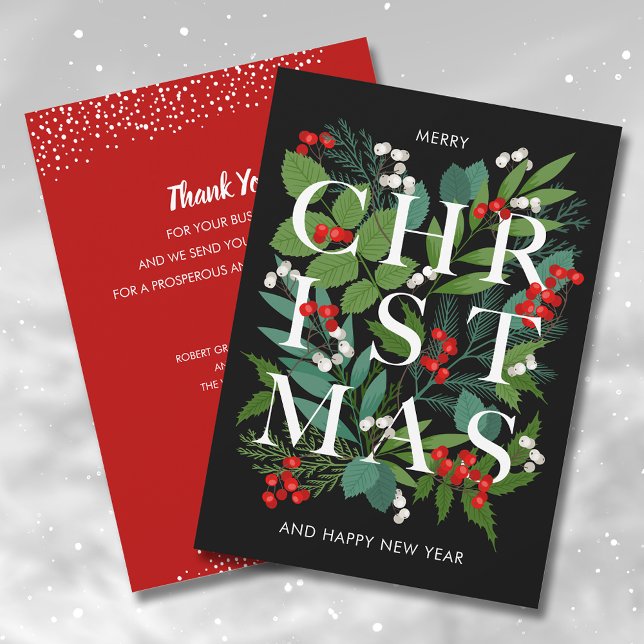 CHRISTMAS Greenery Business Thank You Holiday Card (Creator Uploaded)