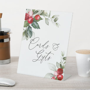 Christmas Greenery Cards & Gifts Table Tent Sign