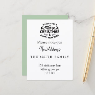 Christmas Greenery Change of Address Insert Card