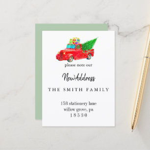 Christmas Greenery Change of Address Insert Card