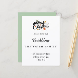 Christmas Greenery Change of Address Insert Card