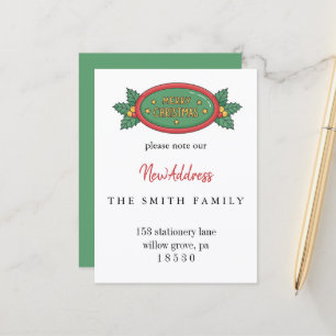 Christmas Greenery Change of Address Insert Card