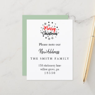 Christmas Greenery Change of Address Insert Card