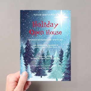 Christmas Greenery Change of Address Insert Card Acrylic Invitations