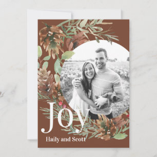 Christmas Greenery Circle Photo Joy
