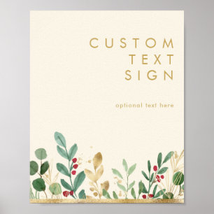 Christmas Greenery Cream Cards and Gifts Custom Poster