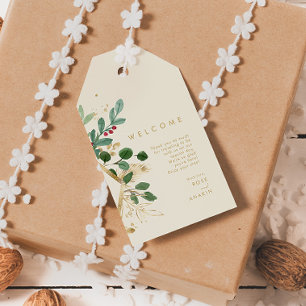 Christmas Greenery   Cream Welcome Gift Tags