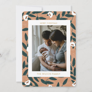 Christmas Greenery Cute Family Photo Holiday Card
