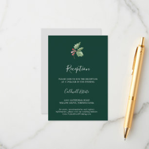 Christmas Greenery   Green Reception Insert Card