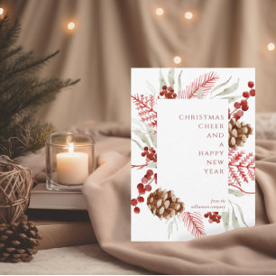 Christmas Greenery Holiday Corporate Greeting Card