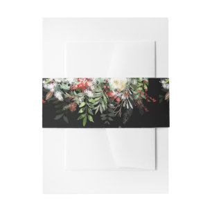 Christmas Greenery Holiday Wedding Invitation Belly Band