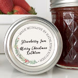 Christmas Greenery Made With Love Blank Classic Round Sticker<br><div class="desc">This beautiful sticker features classic Christmas greenery berries with a modern circular typography. Sport to write in your treats! Great for homemade goods for this holiday season.</div>