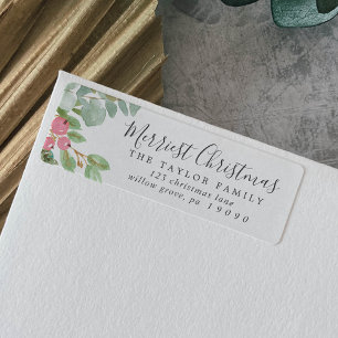 Christmas Greenery Merriest Christmas Address
